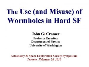 The Use and Misuse of Wormholes in Hard