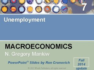 7 Unemployment MACROECONOMICS N Gregory Mankiw Power Point