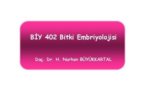 BY 402 Bitki Embriyolojisi Do Dr H Nurhan