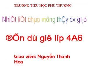 TRNG TIU HC PH THNG Gio vin Nguyn
