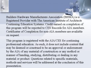 Builders hardware manufacturers association