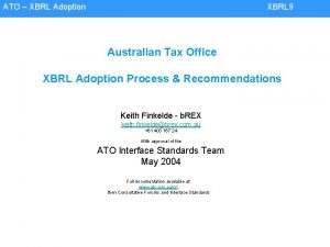 ATO XBRL Adoption XBRL 9 Australian Tax Office