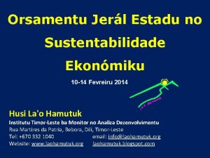 Orsamentu Jerl Estadu no Sustentabilidade Ekonmiku 10 14