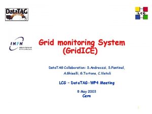 Grid monitoring System Grid ICE Data TAG Collaboration