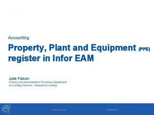 Accounting Property Plant and Equipment PPE register in