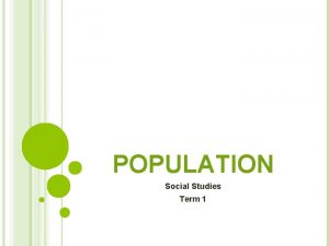 POPULATION Social Studies Term 1 WORLD POPULATION Currently