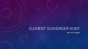 Element scavenger hunt answers