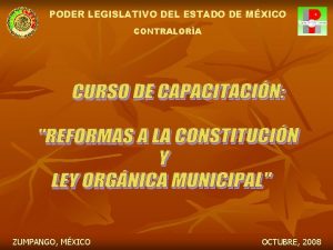 PODER LEGISLATIVO DEL ESTADO DE MXICO CONTRALORA ZUMPANGO