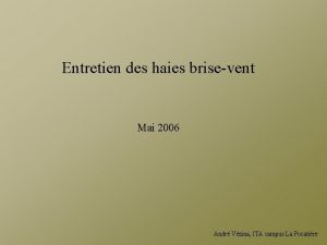 Entretien des haies brisevent Mai 2006 Andr Vzina