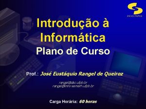 Introduo Informtica Plano de Curso Prof Jos Eustquio