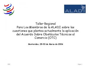 Taller Regional Para Los Miembros de la ALADI
