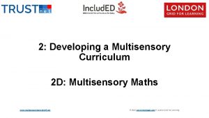 2 Developing a Multisensory Curriculum 2 D Multisensory