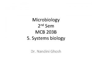Microbiology 2 nd Sem MCB 203 B 5