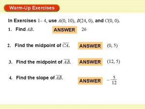 WarmUp Exercises In Exercises 1 4 use A0