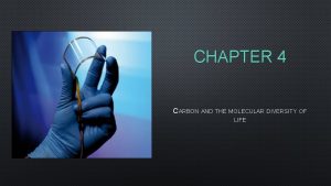 CHAPTER 4 CARBON AND THE MOLECULAR DIVERSITY OF