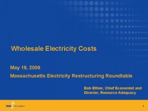 Wholesale Electricity Costs May 19 2006 Massachusetts Electricity