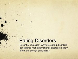 Eating disorder syptoms