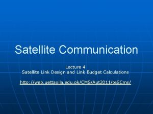 Satellite link design