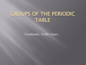 Periodic table noble gases