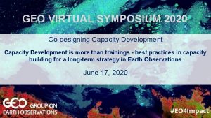 Geo virtual symposium