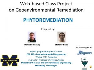 Webbased Class Project on Geoenvironmental Remediation PHYTOREMEDIATION Prepared