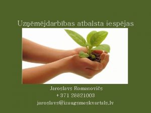 Uzmjdarbbas atbalsta iespjas Jaroslavs Romanovis 371 28821003 jaroslavsizaugsmeskvartals