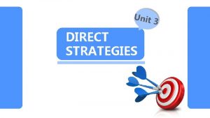 DIRECT STRATEGIES ONTEN Memory Strategies A Cognitive Strategies