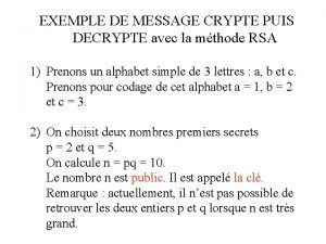 Texte crypté exemple