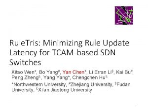 Rule Tris Minimizing Rule Update Latency for TCAMbased