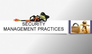 SECURITY MANAGEMENT PRACTICES Overview Domain Security Management Practices