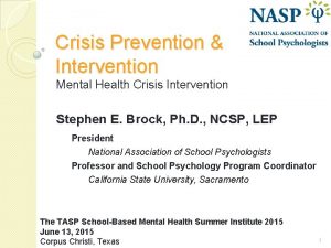 Crisis Prevention Intervention Mental Health Crisis Intervention Stephen