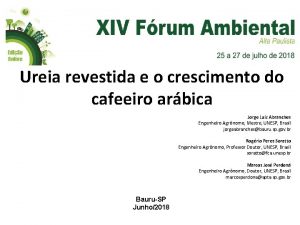 Ureia revestida e o crescimento do cafeeiro arbica