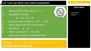Direct vs indirect proportion