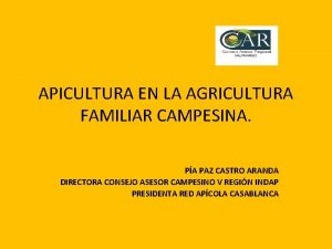 APICULTURA EN LA AGRICULTURA FAMILIAR CAMPESINA PA PAZ