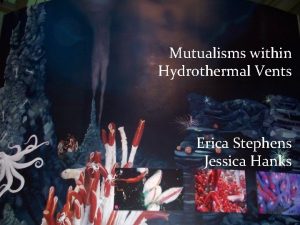 Mutualisms within Hydrothermal Vents Erica Stephens Jessica Hanks