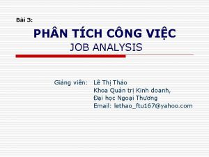 Bi 3 PH N TCH CNG VIC JOB