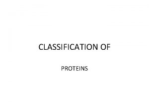 Functional classification of protein