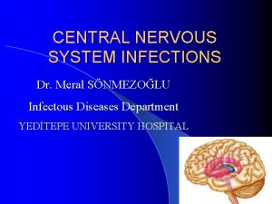CENTRAL NERVOUS SYSTEM INFECTIONS Dr Meral SNMEZOLU Infectous