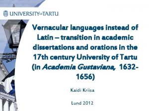 Vernacular languages instead of Latin transition in academic