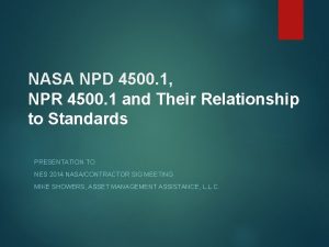 NASA NPD 4500 1 NPR 4500 1 and