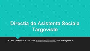 Asistenta sociala targoviste