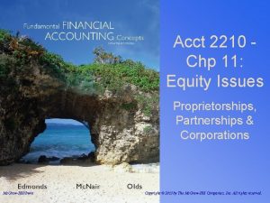 Acct 2210 Chp 11 Equity Issues Proprietorships Partnerships
