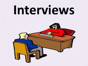 Interviews Three types Structured Semistructured Unstructured Structured Interviews