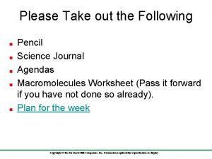 Macromolecules worksheet