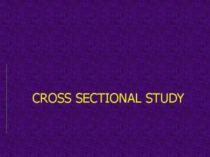 Pengertian cross sectional study