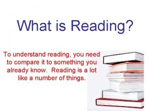 What is Reading To understand reading you need