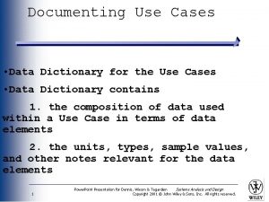 Documenting use cases