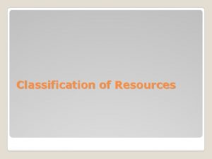 Classification natural resources