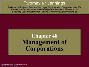 Twomey Jennings Andersons Business Law and the Legal