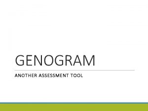 GENOGRAM ANOTHER ASSESSMENT TOOL Personal Genogram Learning about